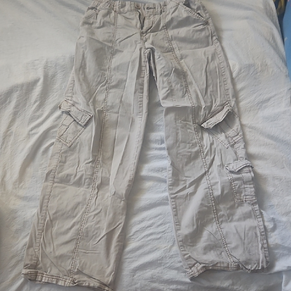 Garage Khaki Cargo Pants Tan Beighsize 5 Wide Leg Flare